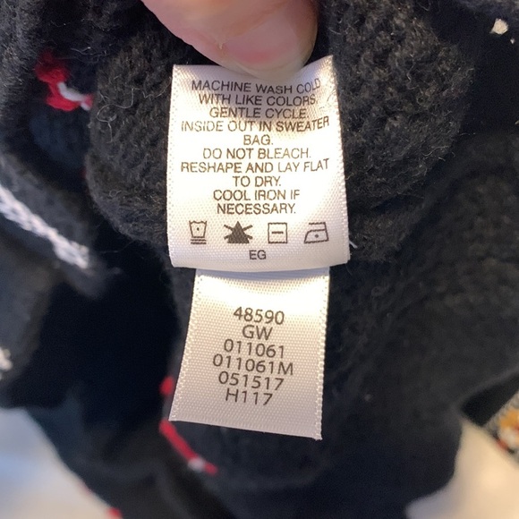 Hanna andersson size 60 black wool blend knit nordic folk elf sweater cardigan - Picture 11 of 11
